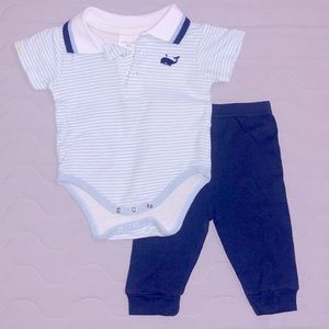 Navy Blue Laura Ashley 2-Piece 3-6M Never Worn